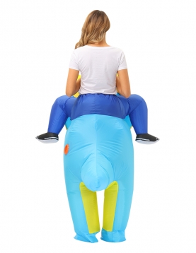 Adult Green Dinosaur Triceratops Inflatable Costume