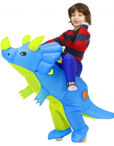 Kids Green Dinosaur Triceratops Inflatable Costume